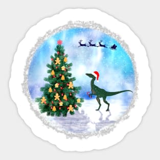 Dinosaur Christmas Sticker